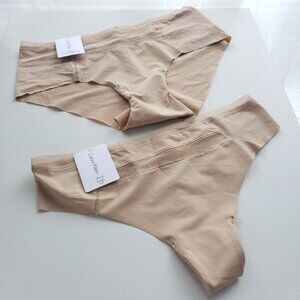 Lot of 2 assorted Calvin Klein BNWT lightweight brief thong underwear SMALL